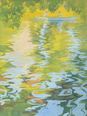 Lot 400 - Shirley Easton, Reflections - Bois de Bologne; and various golfing prints, etc