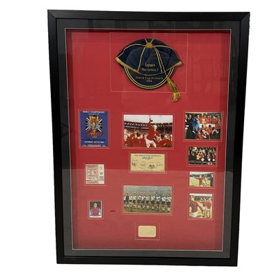 Lot 394 - Framed World Cup 1966 montage including autographs of England and Germany squad players