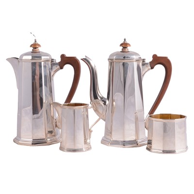 Lot 337 - Silver four piece coffee set