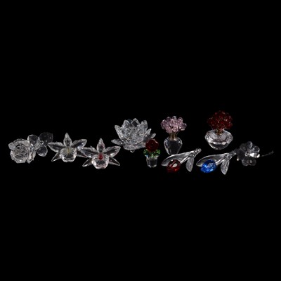 Lot 69 - Swarovski – a collection of crystal flower ornaments
