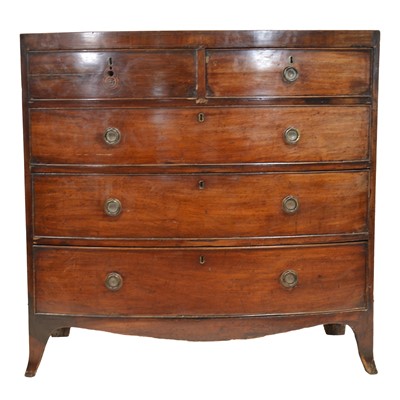 Lot 483 - George II mahogany bowfront chest of drawers