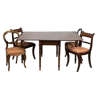 Lot 460 - Georgian style mahogany dining table and nine chairs