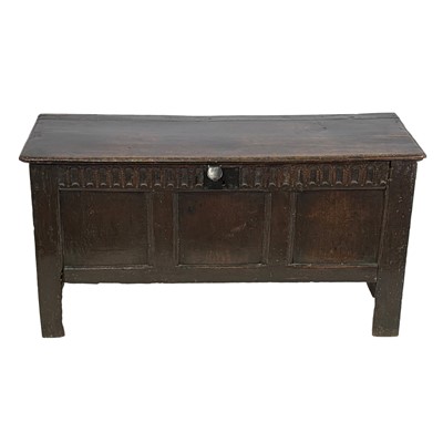 Lot 476 - Joined oak coffer, 18th Century