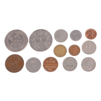 Lot 327 - Collection of British and overseas coins, some silver content.