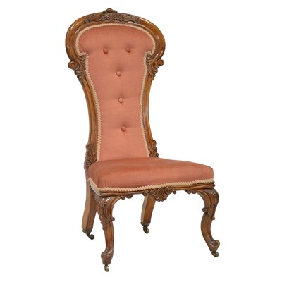 Lot 528 - Victorian walnut nursing chair