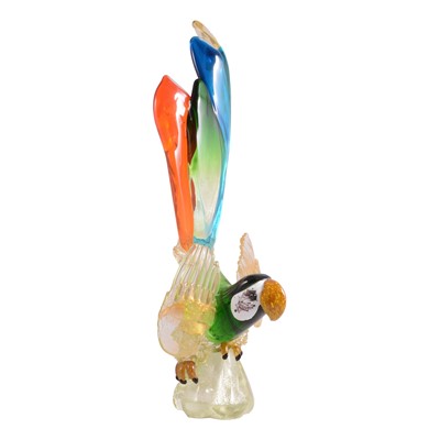 Lot 72 - Barovier & Toso style large coloured glass parrot model