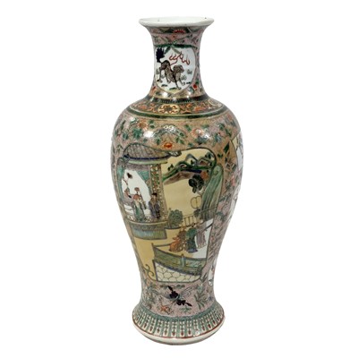 Lot 103 - Large Chinese famille verte vase, Kangxi style