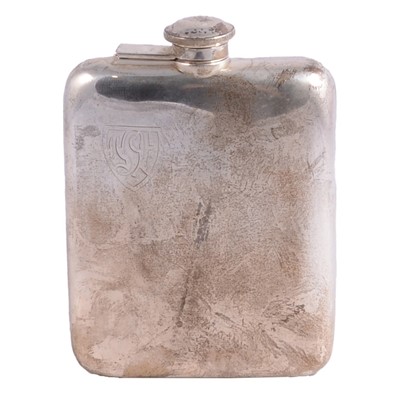 Lot 263 - Large silver hip flask