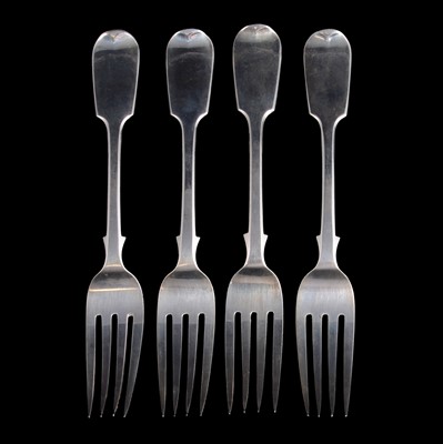 Lot 267 - Set of four Fiddle pattern table forks
