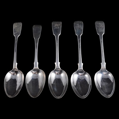 Lot 316 - Five silver table spoons