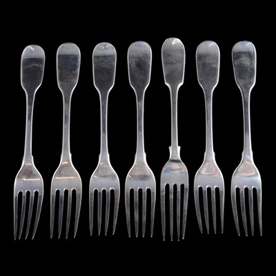 Lot 315 - Set of six silver dessert forks
