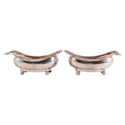 Lot 273 - Pair of George III silver gilt salts