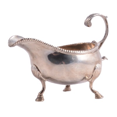 Lot 298 - George III silver sauce boat