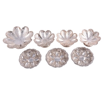Lot 314 - Seven silver bonbon dishes