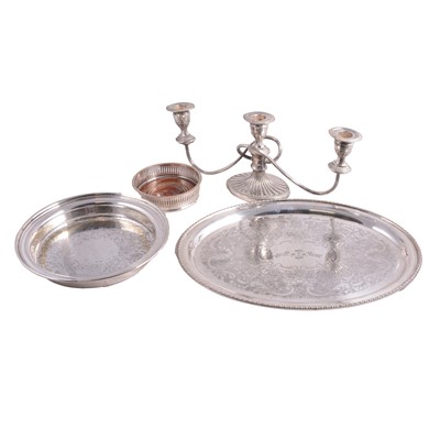 Lot 114 - A silver napkin ring; some white metal handled fish-handled cutlery; etc.