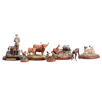 Lot 95 - Border Fine Arts figural groups; and Beswick horse