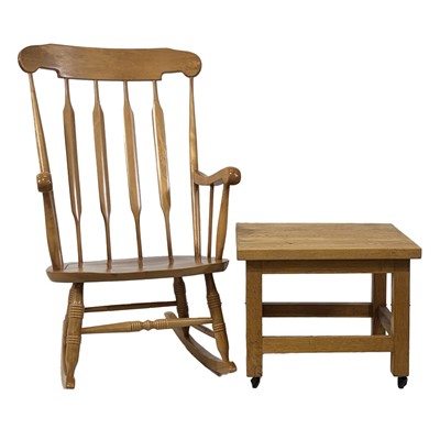 Lot 504 - Modern rocking chair, Slovenian, and a modern oak side table