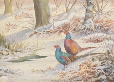 Lot 372 - John Baxendale, Pheasants in winter