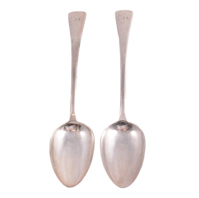 Lot 278 - Pair of George III silver table spoons