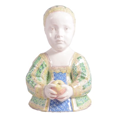 Lot 9 - Italian faience pottery bust, after Minghetti