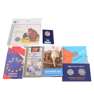 Lot 240 - Seven Brilliant Uncirculated 50p coin packs