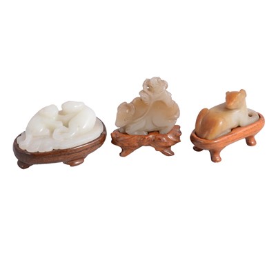 Lot 123A - Three Chinese carved jade models