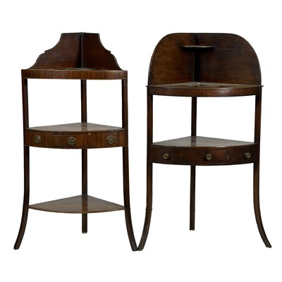 Lot 435 - Two Georgian mahogany corner washstands
