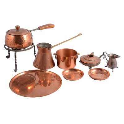 Lot 258 - Small silver cream jug, various copper