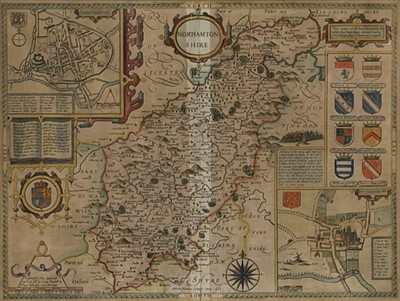 Lot 402 - John Speed, Northamtonshire (Northamptonshire), hand coloured antique map