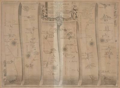 Lot 411 - John Ogilby, The Road from London to Lands-End and two other antique road maps