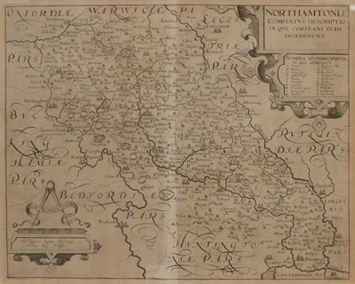 Lot 404 - Saxton & Kip, Northamptonshire and Blome Northamptonshire, two antique maps