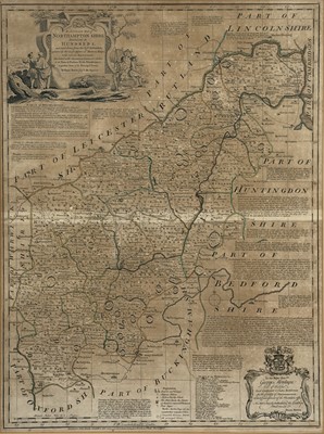 Lot 403 - Emanuel Bowen, An Accurate map of Northamptoshire
