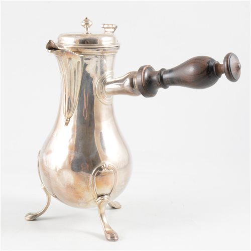 Lot 27 - French silver pear-shape coffee pot, Paris, circa 1780.
