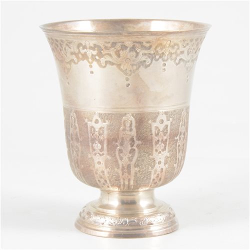 Lot 45 - French silver bell-shape pedestal beaker, Pierre Auger, first half 18th century.