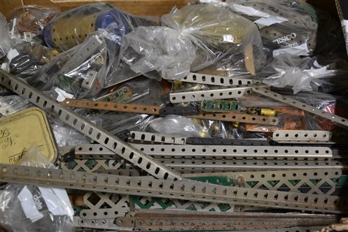 Lot 55 - Meccano; a good quantity of pre-war and later parts