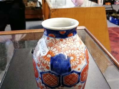 Lot 29 - Chinese polychrome baluster-shape covered vase, ...