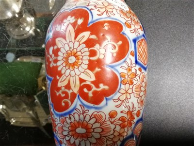 Lot 29 - Chinese polychrome baluster-shape covered vase, ...