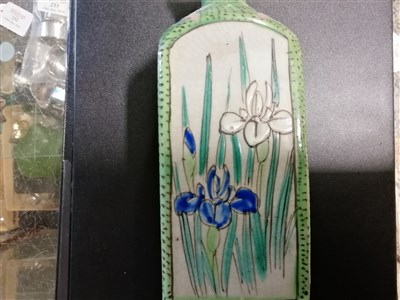 Lot 29 - Chinese polychrome baluster-shape covered vase, ...