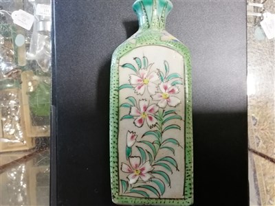 Lot 29 - Chinese polychrome baluster-shape covered vase, ...