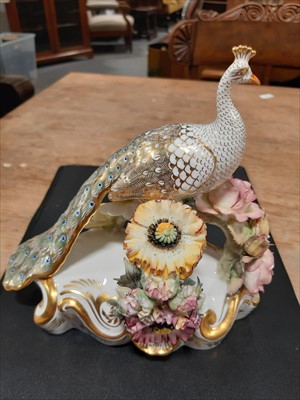Lot 98 - Two Royal Crown Derby Peacock models