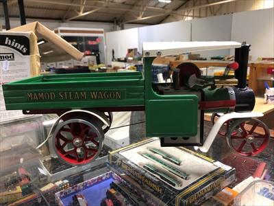 Lot 21 - Mamod live steam; SW1 steam wagon engine, green body, boxed with burner.