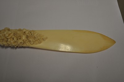 Lot 71 - A carved ivory letter knife, probably French, late 19th century