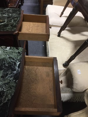 Lot 504 - Pair of .French walnut bedside tables