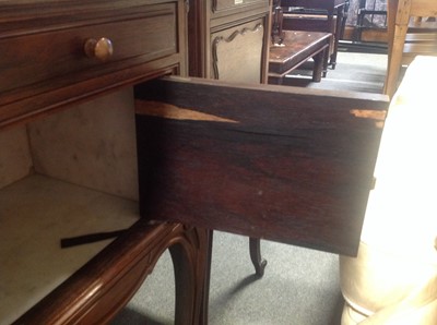 Lot 504 - Pair of .French walnut bedside tables