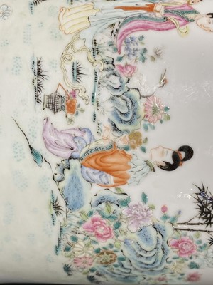 Lot 30 - A Chinese porcelain cylindrical brush holder, 20th century