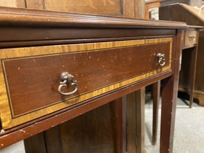 Lot 443 - A reproduction mahogany console table, in the Sheraton style