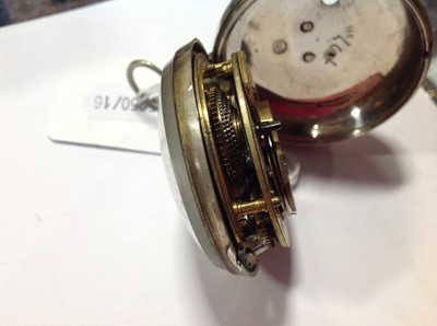 Lot 404 - A silver pair cased pocket watch by Wm. Hardeman Bridge.