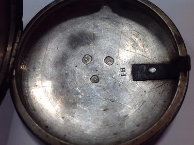 Lot 404 - A silver pair cased pocket watch by Wm. Hardeman Bridge.