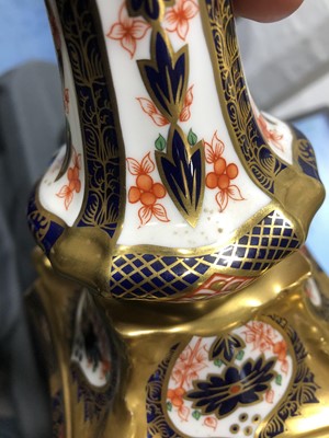 Lot 26 - Pair of Royal Crown Derby candlesticks