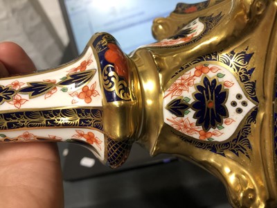 Lot 26 - Pair of Royal Crown Derby candlesticks
